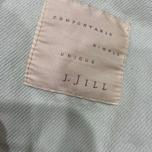 J.JILL DENIM MINT GREEN JACKET SZ M VERSATILE MINIMALIST SOPHISTICATED - Picture 4 of 12